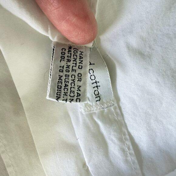 Vintage Outletters Victorian Blouse – White Cotton High Neck Button Back - Picture 5 of 6